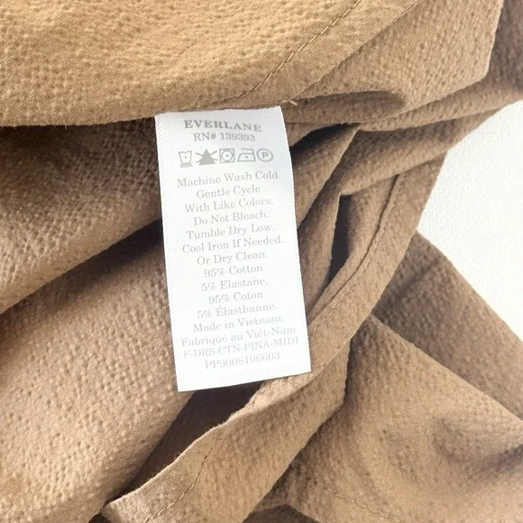 Everlane Brown Midi Pinafore Dress 6 Tiered Cotton Granola Boho Festival Capsule - Picture 7 of 9